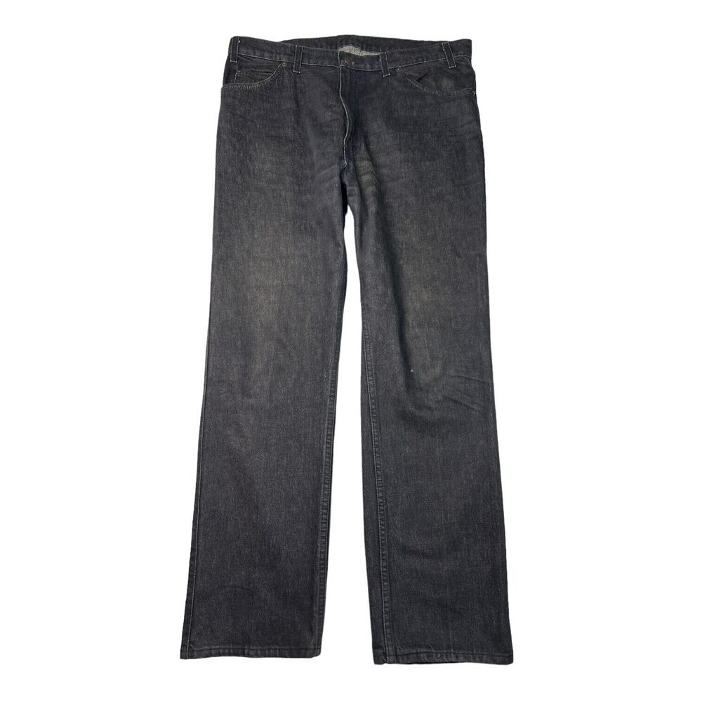 Levi’s VTG 80s 543 Straight Leg Jeans Black Leather Tab USA 38x32, Tag 38x30